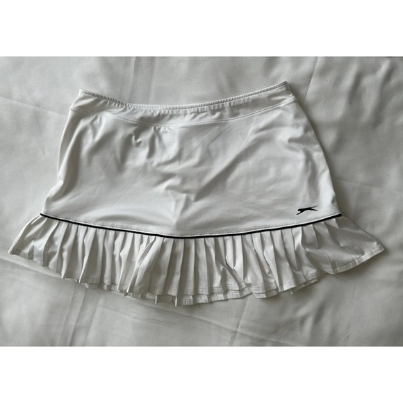 Slazenger Pull On A-Line Pleated Tennis Skirt Skort Women's Large White (Shorts) - Picture 12 of 12